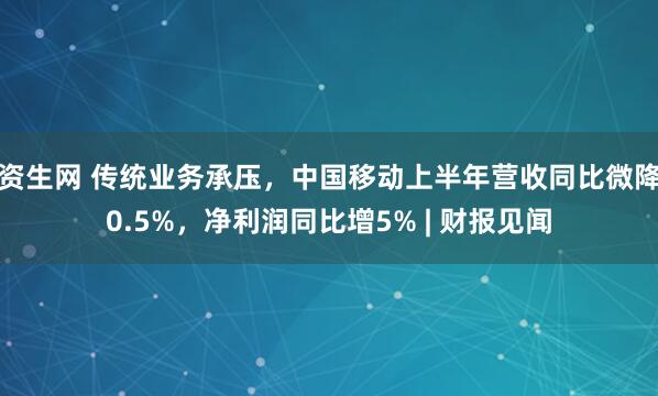 资生网 传统业务承压，中国移动上半年营收同比微降0.5%，净利润同比增5% | 财报见闻