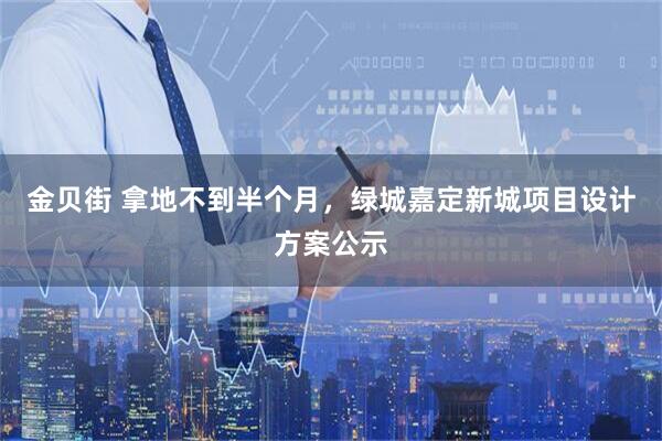 金贝街 拿地不到半个月，绿城嘉定新城项目设计方案公示